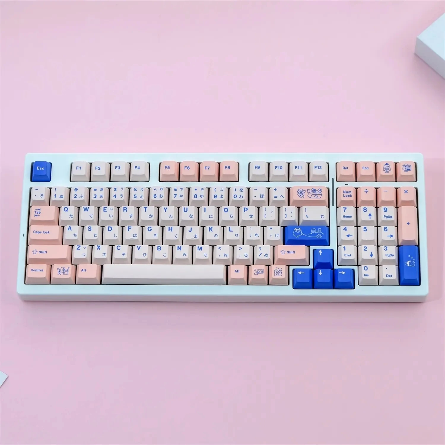 

129 Keys/set GMK Poco Pink Blue Keycaps PBT Dye Sublimation Keycaps Cherry Profile Lightproof Keycap For MX Switch Keyboards