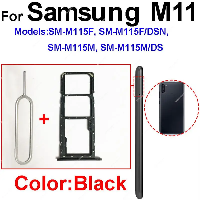 

Sim Card reader Tray For Samsung M11 M12 M127 SM-M127F SM-M127G SIM Card Slot Micro Memory Card Reader Adapter Connector parts