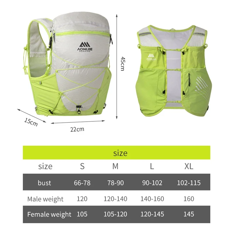 AONIJIE 15L Trail Running mochila de gran capacidad profesional senderismo montañismo bolsa deportes al aire libre mujeres hombres mochila bolsas