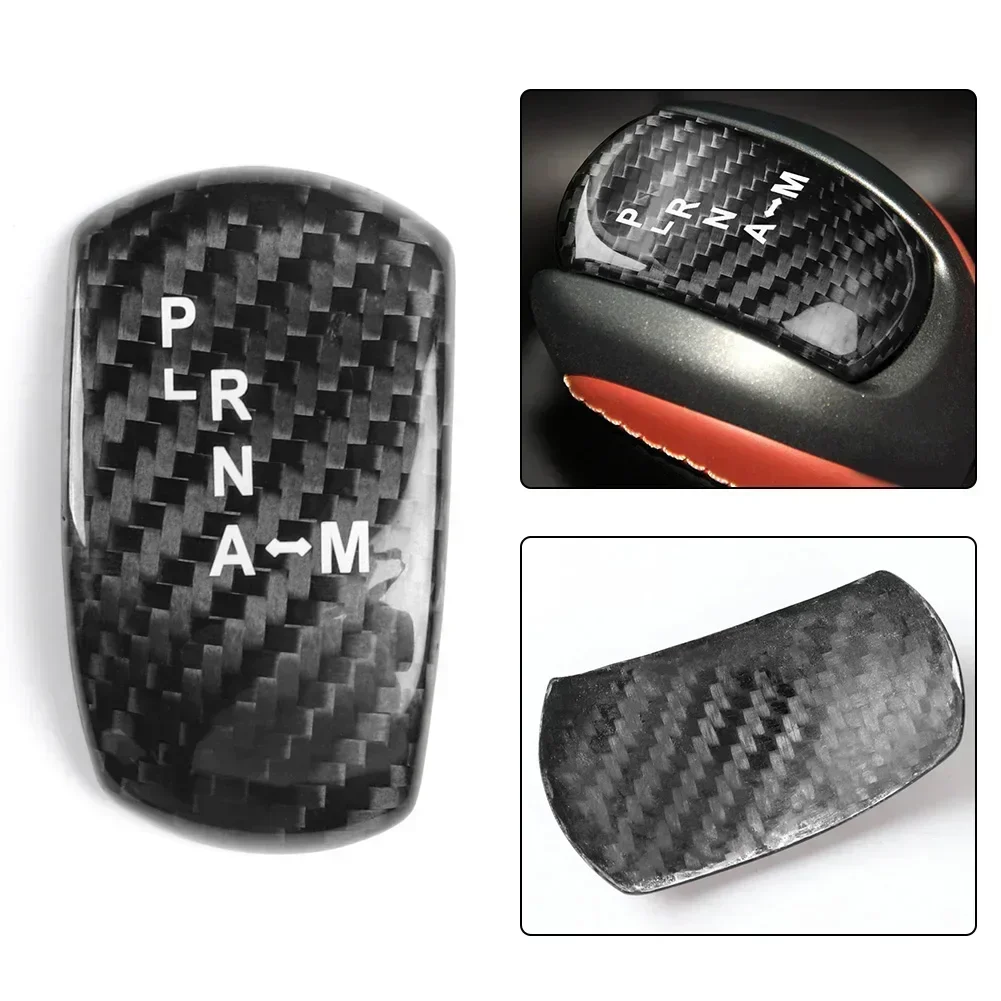 1PCS For NISSAN GTR R35 2008-2016 Gear Shift Knob Engine Button Cover Carbon Fiber Center Console Gear Shift Knob Cover Black