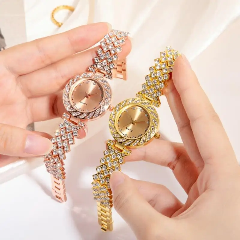 

Часы наручные женские кварцевые со стразами, роскошные модные повседневные, из нержавеющей стали