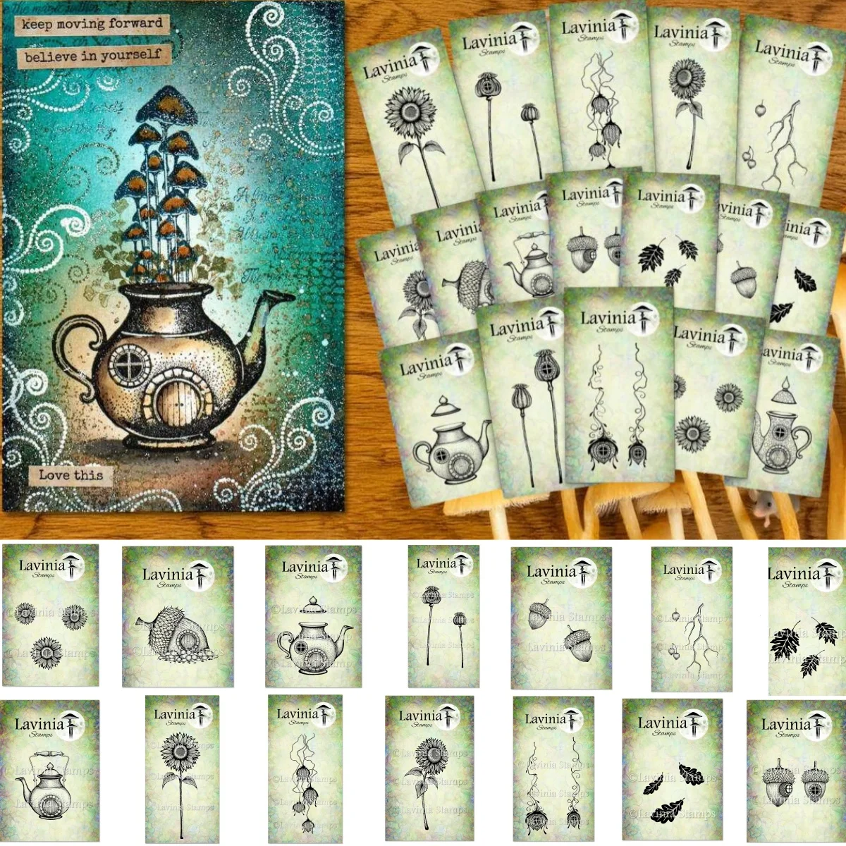 

Twilight Teapot Sunflower Stamp Collection Stamp for DIY Scrapbook Paper Gift Card Craft Template Supplies Decoration