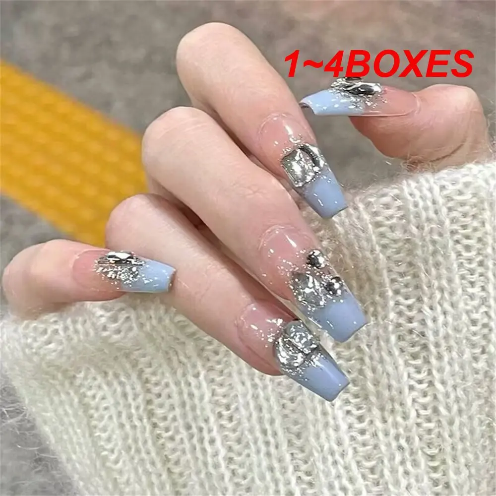 1~4BOXES Full Coverage Of Nail Tips Health Can Be Unloaded 1ppcs Affordable Ballet Fake Nails Nail Art Accessories Nail Patch