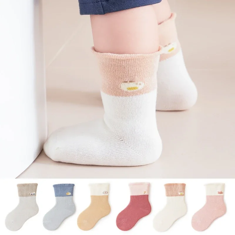 3 Pairs Spring Autumn Baby Toddler Long Socks Home Mid Calf Sock Kids Boy Girls Floor Sock Children School Middle Tube Stockings image 3