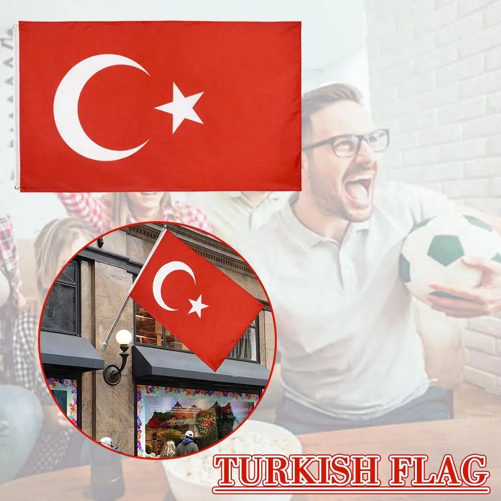 90*150cm Turkish Flag 3*5ft Polyester Flag Spot Turkey Flag S4z5