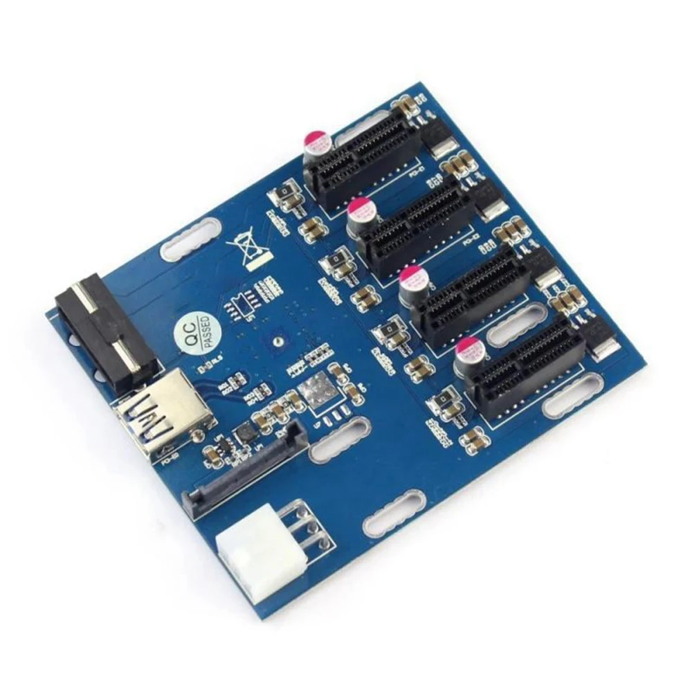 بطاقة إضافة فائقة PCI-E 1 إلى 4 PCI Express Riser Card Mini ITX إلى محول فتحة PCI-E خارجي بطاقة مضاعف منفذ Pcie