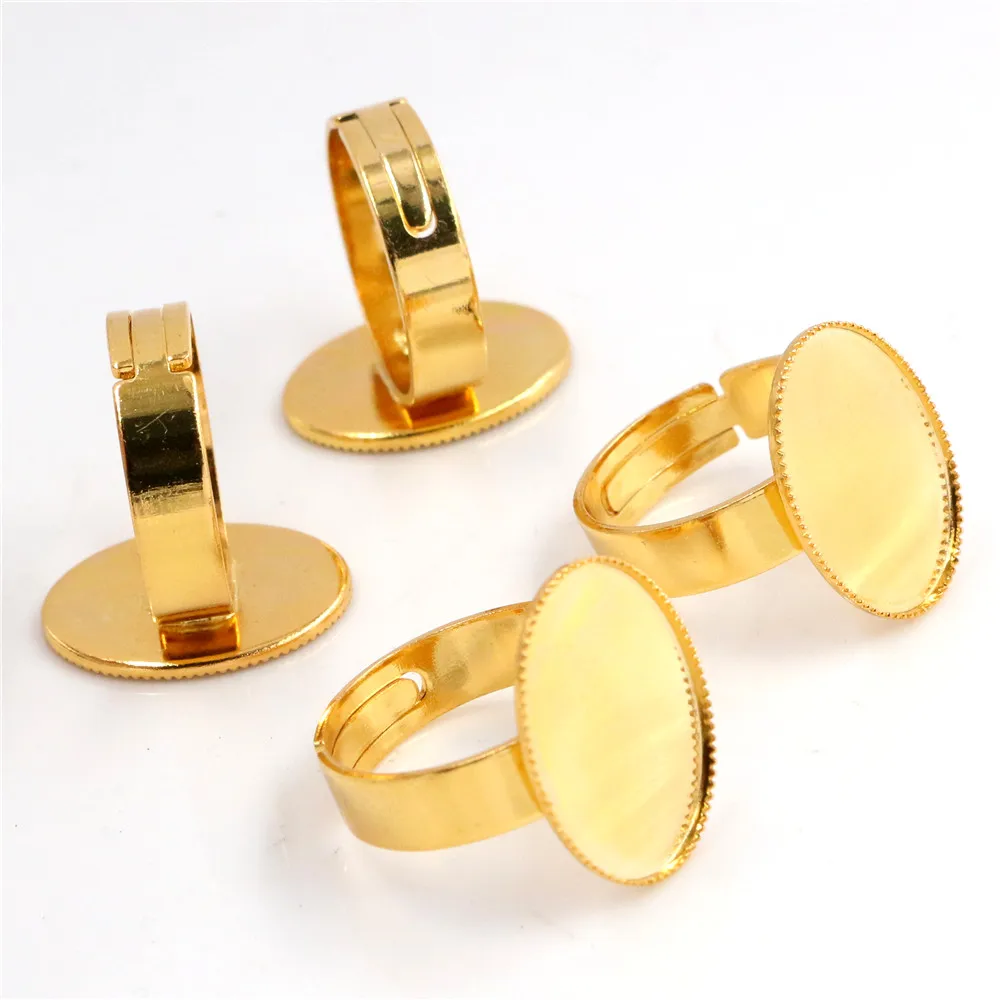 13x18mm 18x25mm 30x40mm  Fashion Colors Plated Brass Oval Adjustable Ring Settings Blank,Fit 10x14-30x40mm Cabochons
