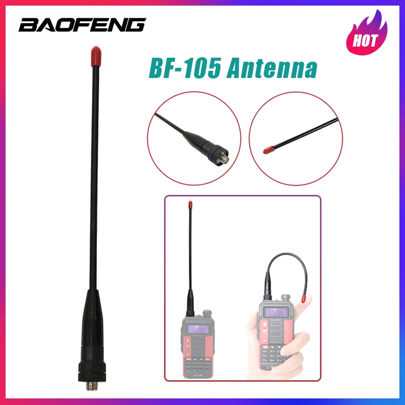 Walkie Talkie Antenna BF-105 SMA-Female VHF/UHF Dual Band Tri-Band SMA-F For UV-10R UV-82 UV-5R UV-9R S56 Max Two Way Radio