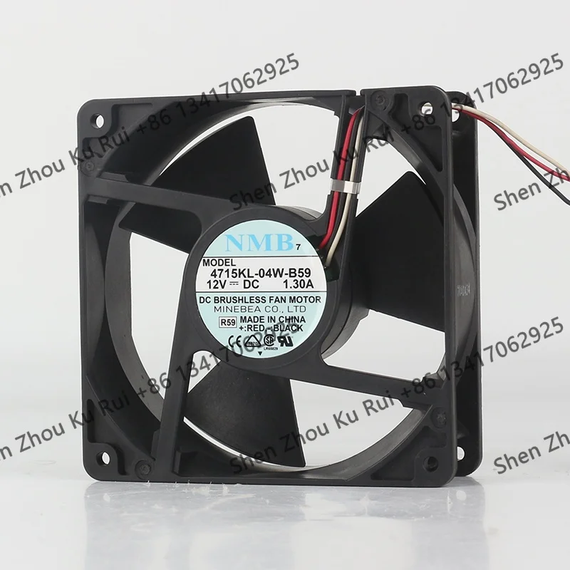 Original NMB 12CM 12V 1.30A Server chassis Converter 12038 Three-wire 4715KL-04W-B59 120X120X38MM cooling fan