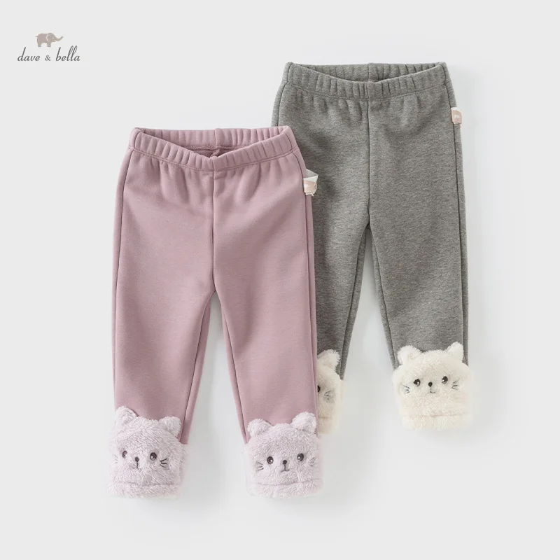 

Dave Bella Children's Pants 2024 New Autumn Winter Girls Baby Fashion Casual Children's Elastic Leggings Pants Outdoor DB4242963