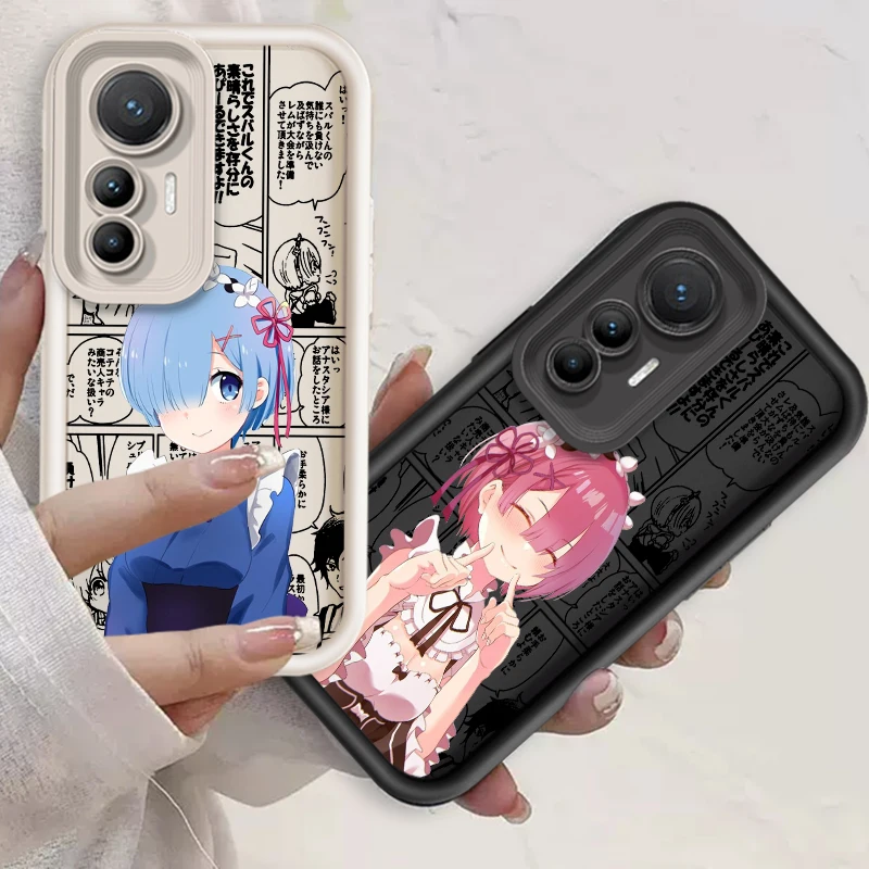 

Anime Re-ZERO R-Rem R-Ram Eye Ladder For Xiaomi MI 14 12T 11 Lite Poco M3 X5 X4 F5 F4 F3 F2 GT Pro 5G Funda Phone Case