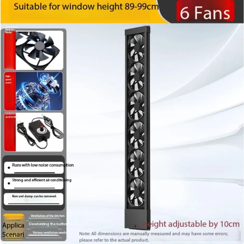 No Drilling Window Exhaust Fan, Powerful Quiet Adjustable Speed Ventilation for Sliding Window