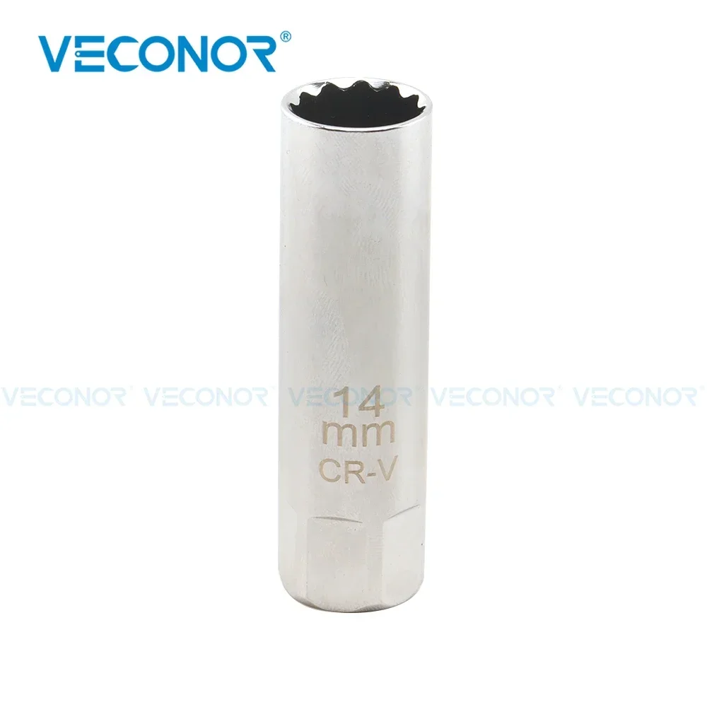 

14mm 3/8 Inch Spark Plug Socket 12-Tooth Chrome Vanadium Steel for Engine Repair