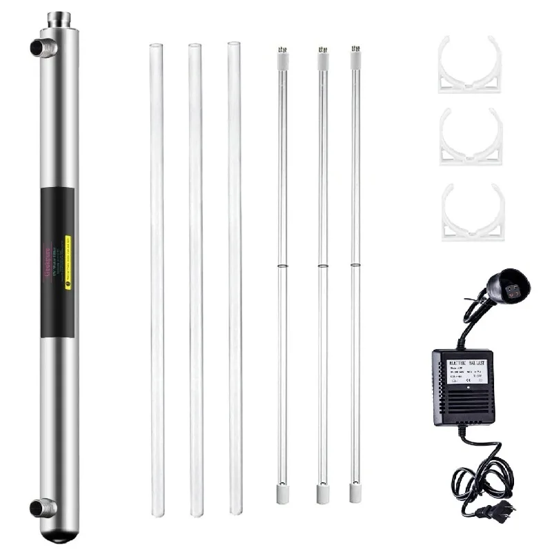 

Whole House UV Water Filter– UV Water Purifier with Extra 2 UV Filter +2 Quartz Sleeve- (12 GPM)