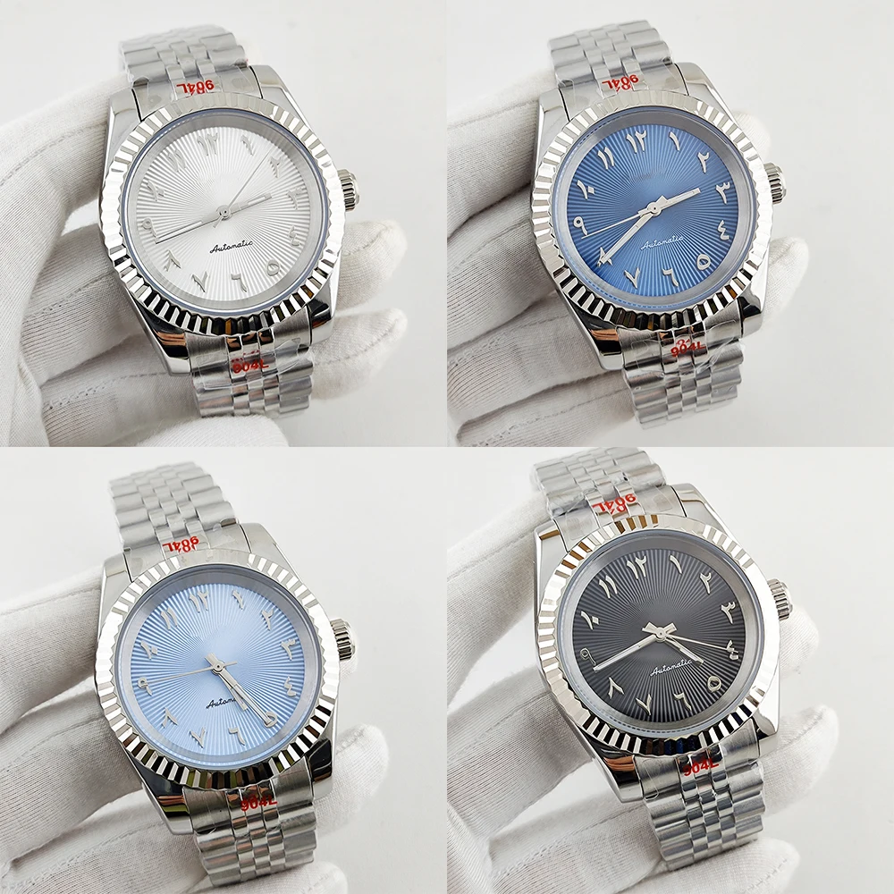 

36mm 39mm Arabic numeral watch dial NH35 men's automatic watch black green white blue sapphire glass slide buckle