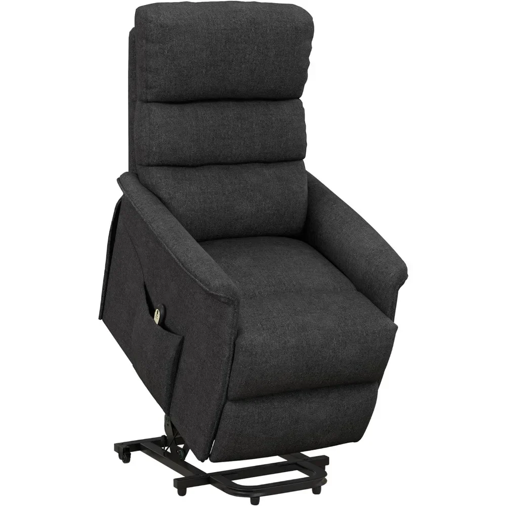 

%a Power Lift Recliner Chair for Elderly, Easy Assembly, Fabric Lift Chair with Remote Control, Side Pockets for Living Room