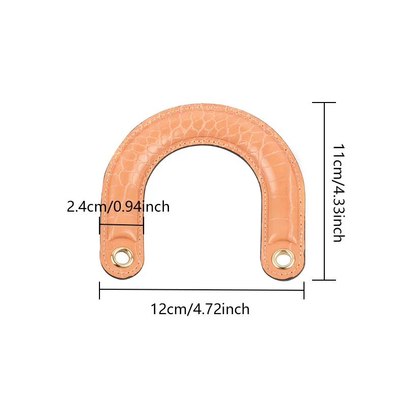 Detachable Bag Handles Pu Leather Handbag Arch Bags U-type Metal Buckle Handbag Colored Replacement Handles DIY Accessories