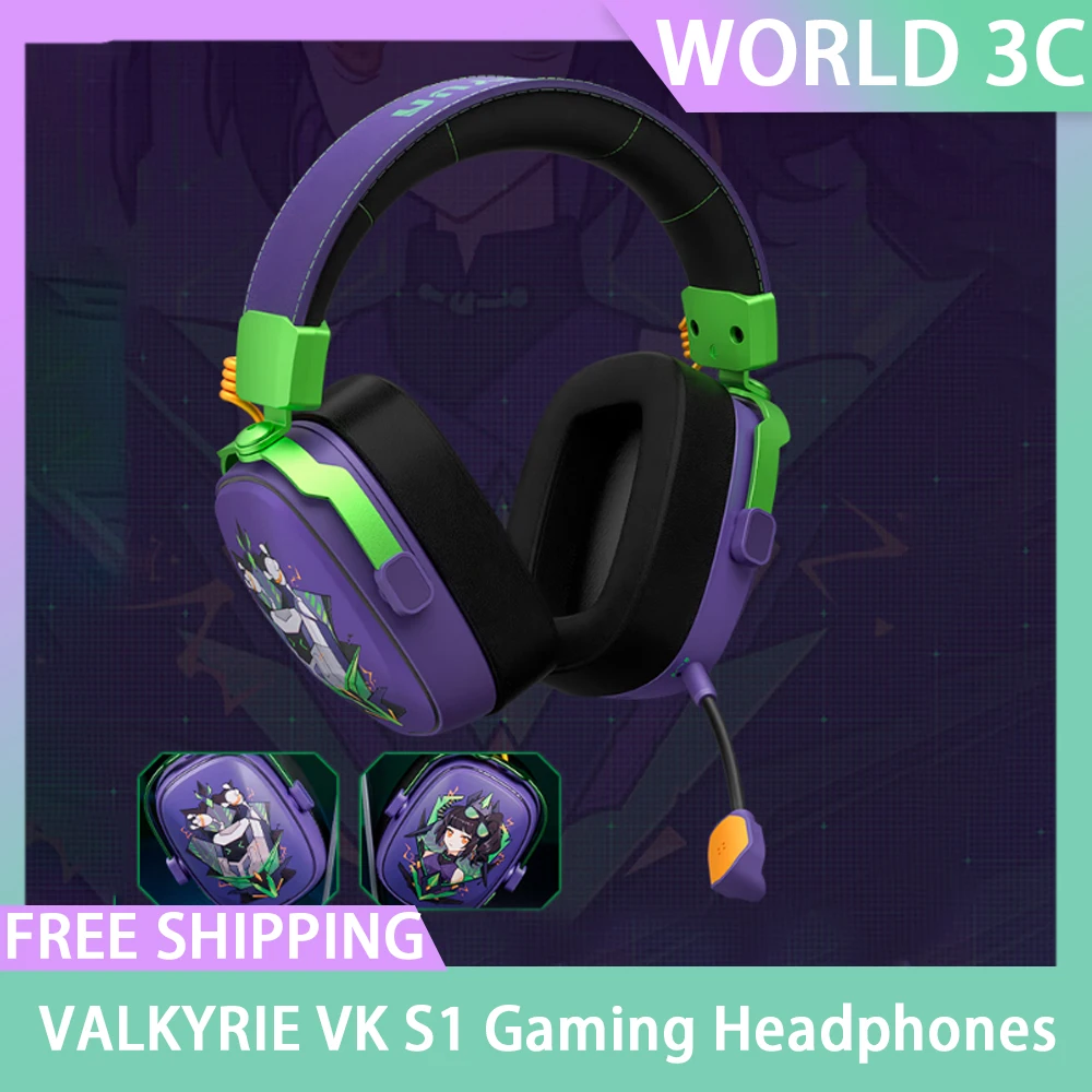 

VALKYRIE VK S1 Gaming Headphones 3-Mode Wireless Bluetooth HiFi 50mm Large Dynamic Low Latency Esports Chip Custom Earphones