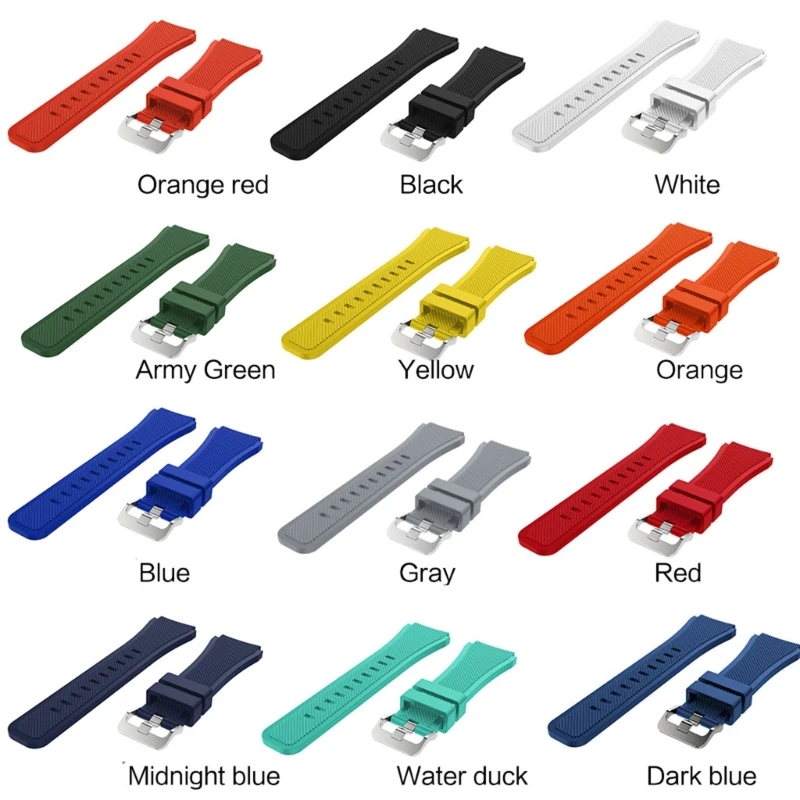 Pulseira sílica compatível com gear para 46mm, pulseira substituição, cinto à prova d'água, à prova