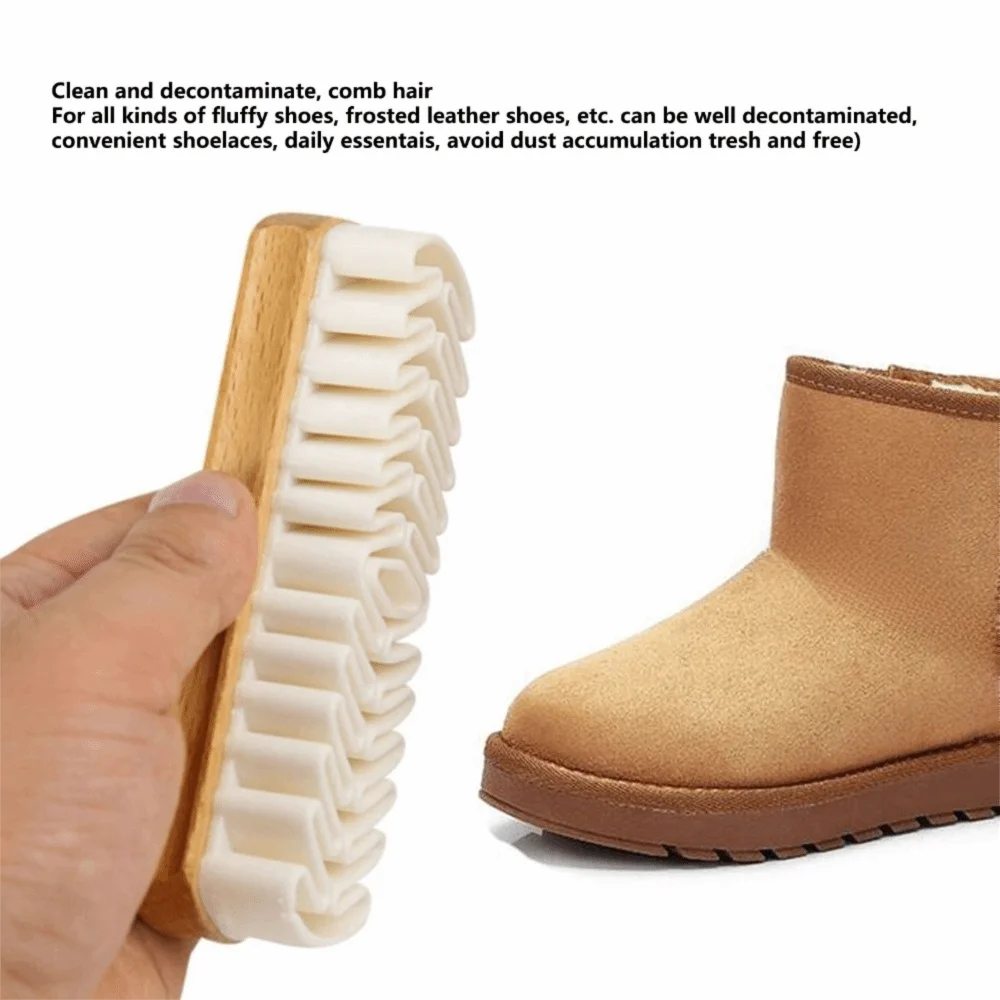 2pcs Wooden Handle Suede Shoe Cleaner Marks And Spots Remover Fibers And Nap Reviver Suede And Nubuck Shoe Cleaning Brush