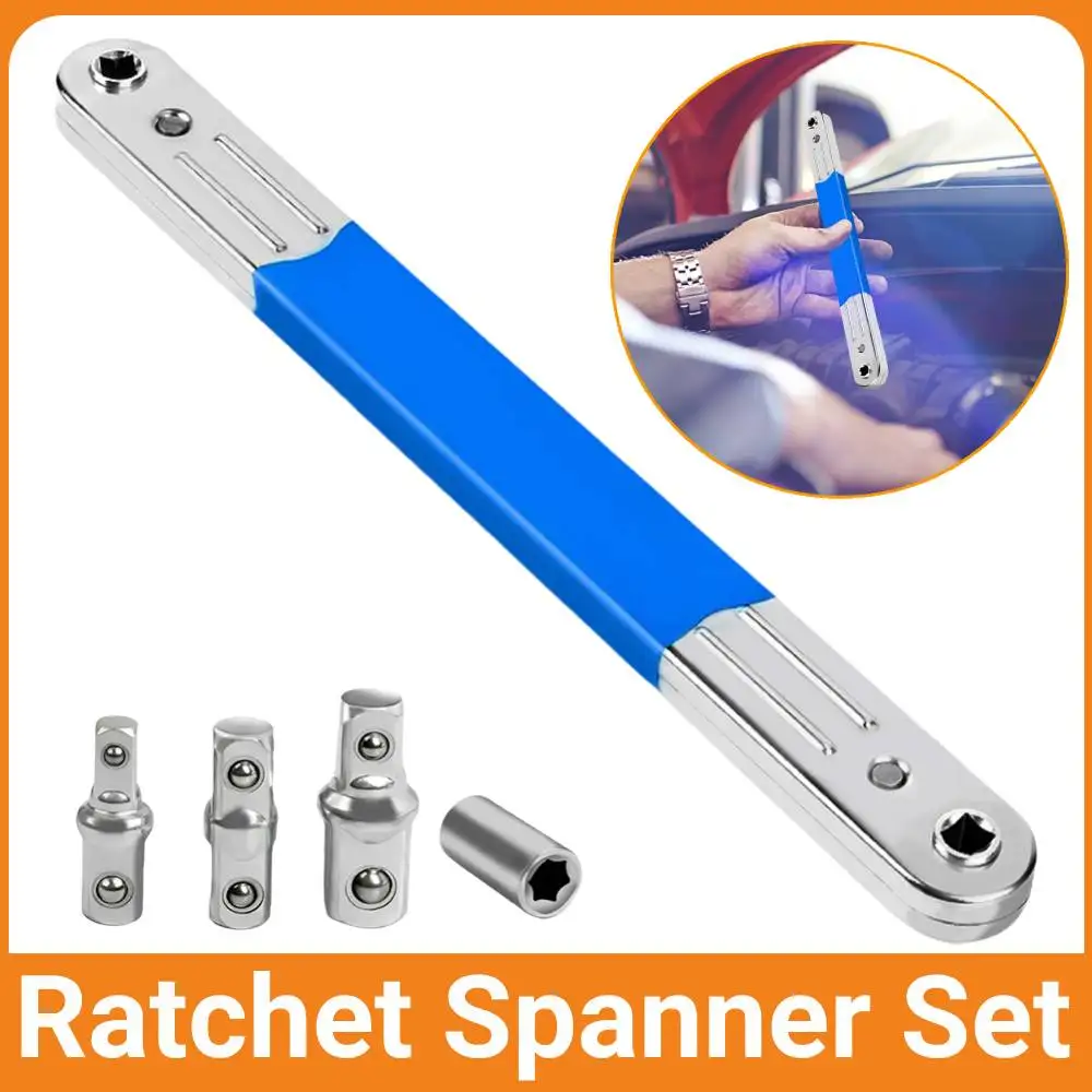 مفتاح ربط بسقاطة جاهز للصدمات مع محولات مربعة 1/2 1/4 3/8 بوصة مفتاح تمديد أوفست مفتاح ربط بسقاطة للمكان الصغير #2