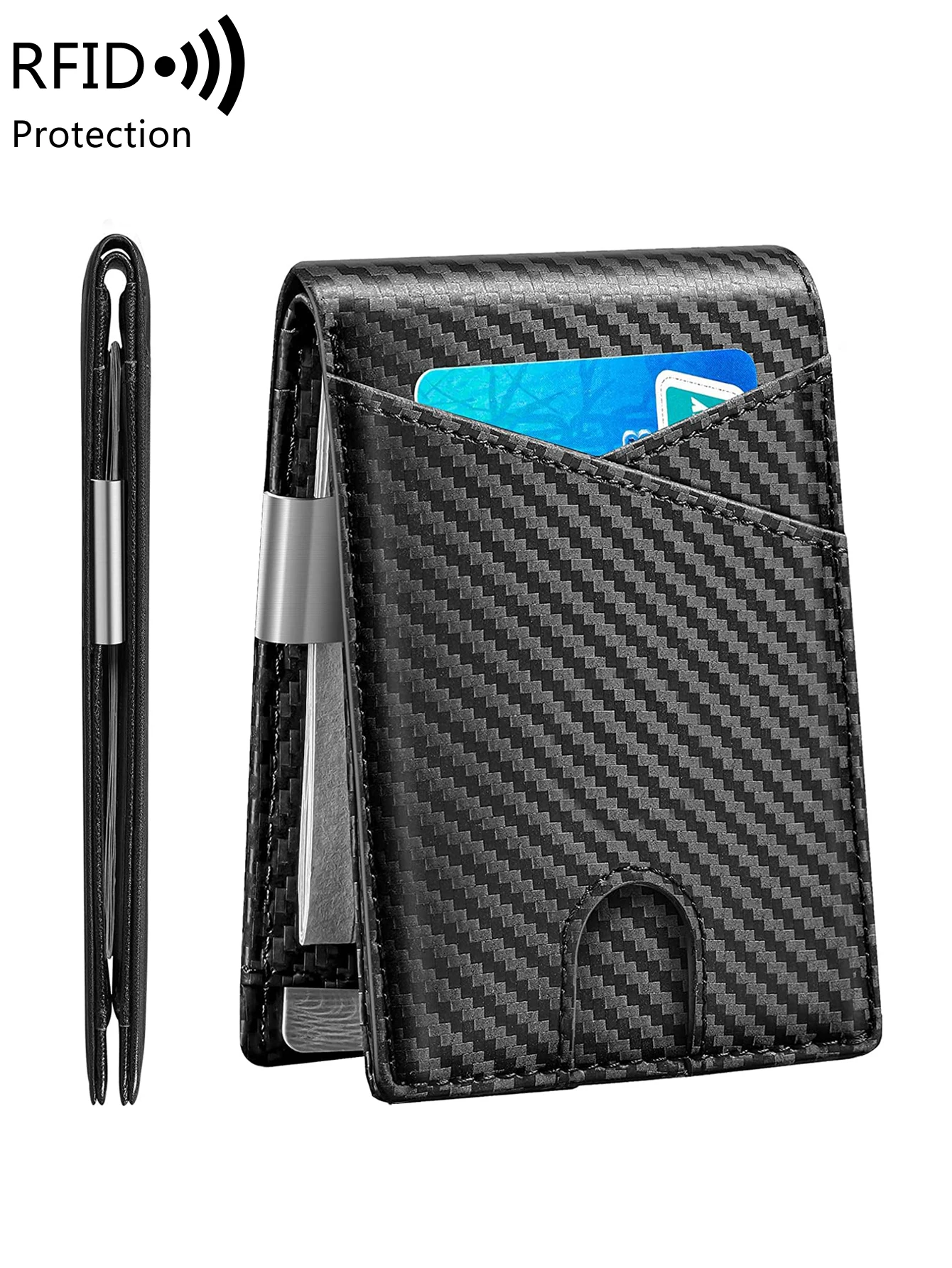 RFID Anti-Theft Brush Men's Wallet Portable Double Fold Cross Front Pocket Card Holder Multifunctional 12 Card Slot Short Zero W
