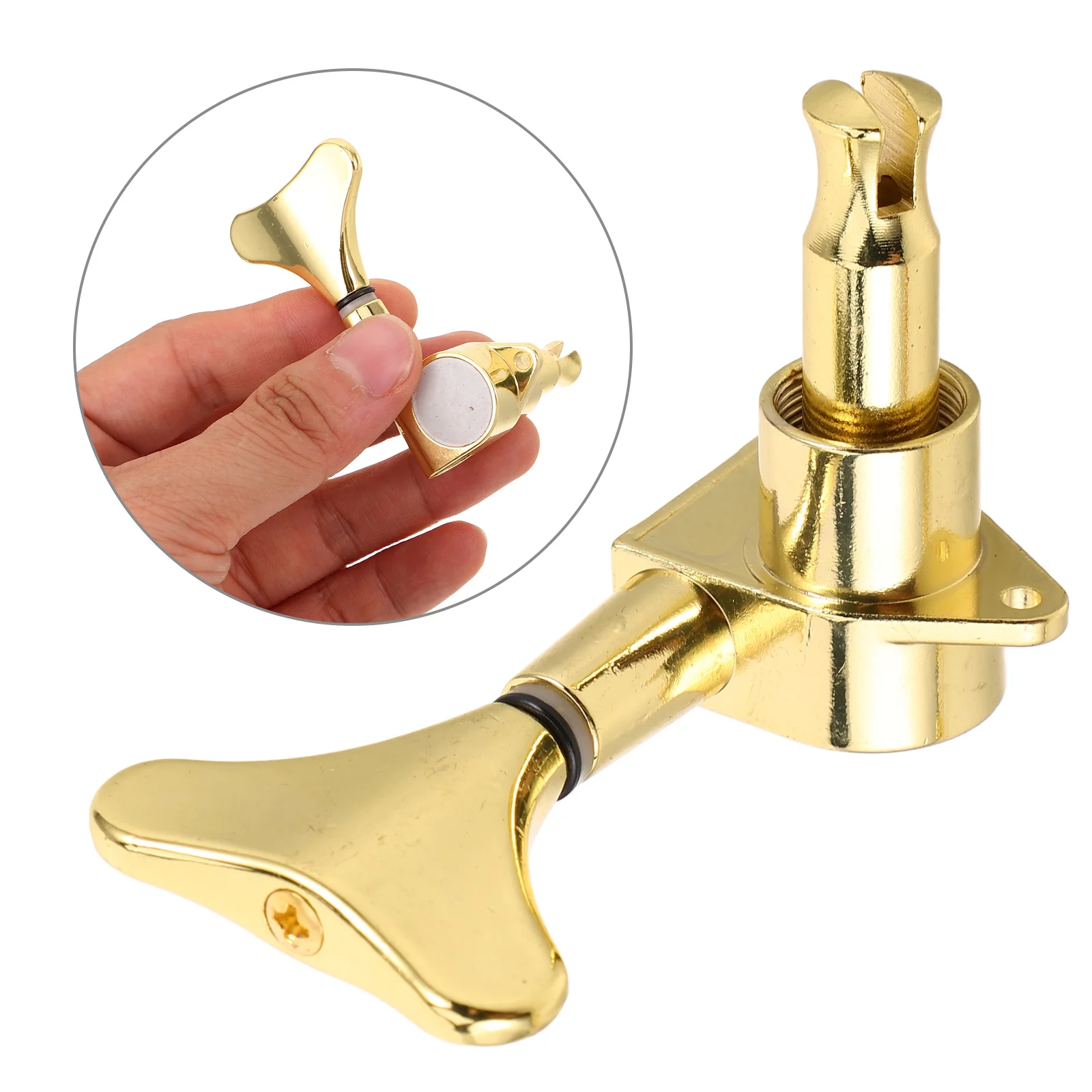 

4Pcs Bass Tuning Pegs Gold Finish Closed Machine Heads for Electric Bass Guitar Parts Replacement High Stability Alloy