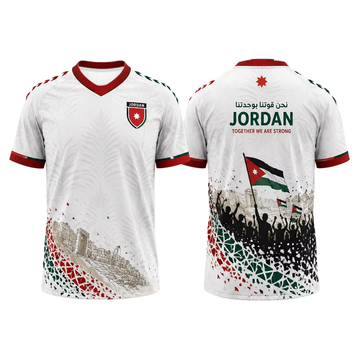 Camiseta deportiva informal de secado rápido y transpirable con estampado 3D de One Heart One Jordan Soccer Supporters para hombres, mujeres y niños