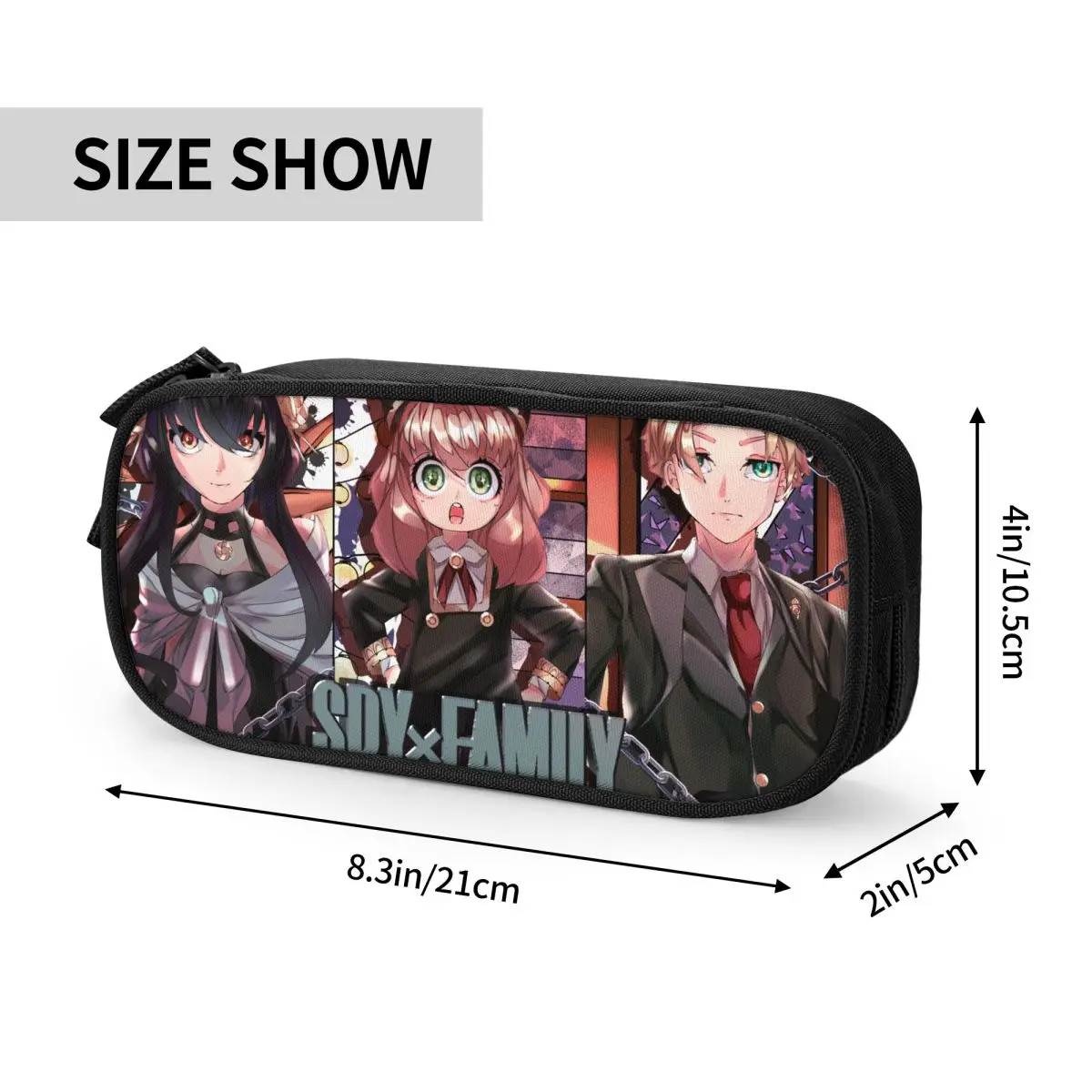 스파이 X 패밀리 필통 포저 애니야 요르 로이드 애니메이션 필통 학생용 대용량 수납 가방 사무용품 문구
