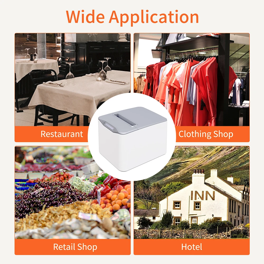 Портативный принтер, беспроводной принтер, USB-принтер чеков, эффективный настенный беспроводной термопринтер 220 мм/с для продуктовых магазинов