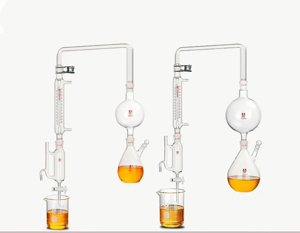 1000ml Essential Oil Distillation Extraction Device Hydrosol Distillation Equipment Graham Condenser