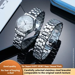 18mm Curved Joint Stainles Steel Watchband For Chopard HAPPY DIAMONDS 274891 278559 Silver Steel Strip watch Strap Watch Chain