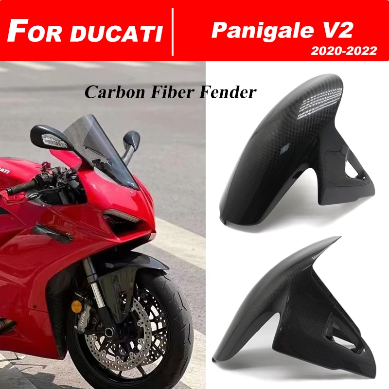 

Motorcycle Real Carbon Fiber Front Tire Fender Mudguard Fairing for DUCATI Panigale V2 2020 2021 2022 Plain Weave Pattern