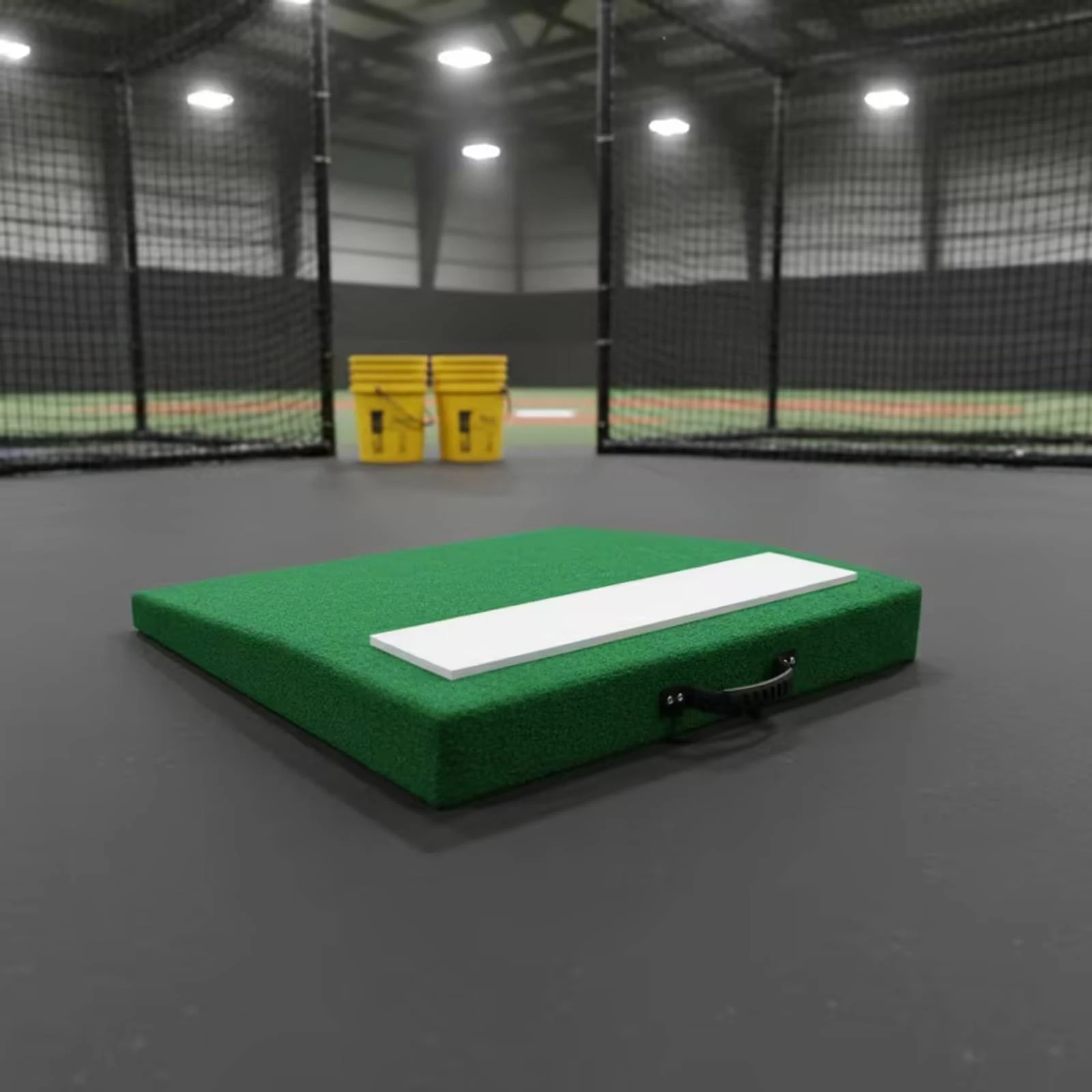 Baseball Pitching Mound Wooden Portable Pitching Mound Sloped Compact for, Backyard, Indoor Training