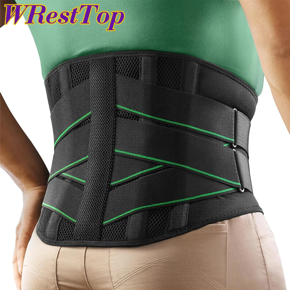 Breathable Back Support Brace for Lower Back Pain Relief Men Women, 3D Lumbar Support Belt with Soft Pad for Dairly Activity