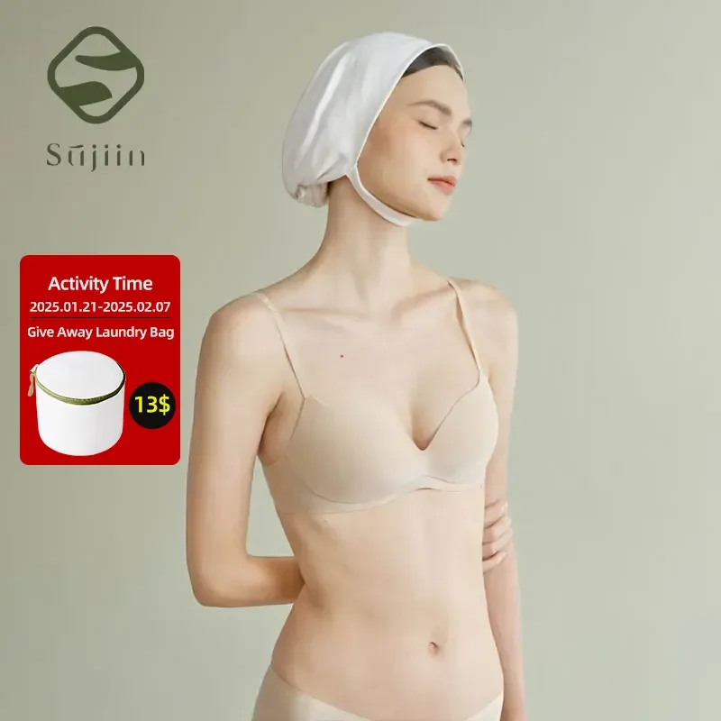 

SUJIIN Women's Comfortable Seamless Bra Sexy Wireless Push Up Bras for Small Breasted Women Plunge Anti-sagging Bralettes Female