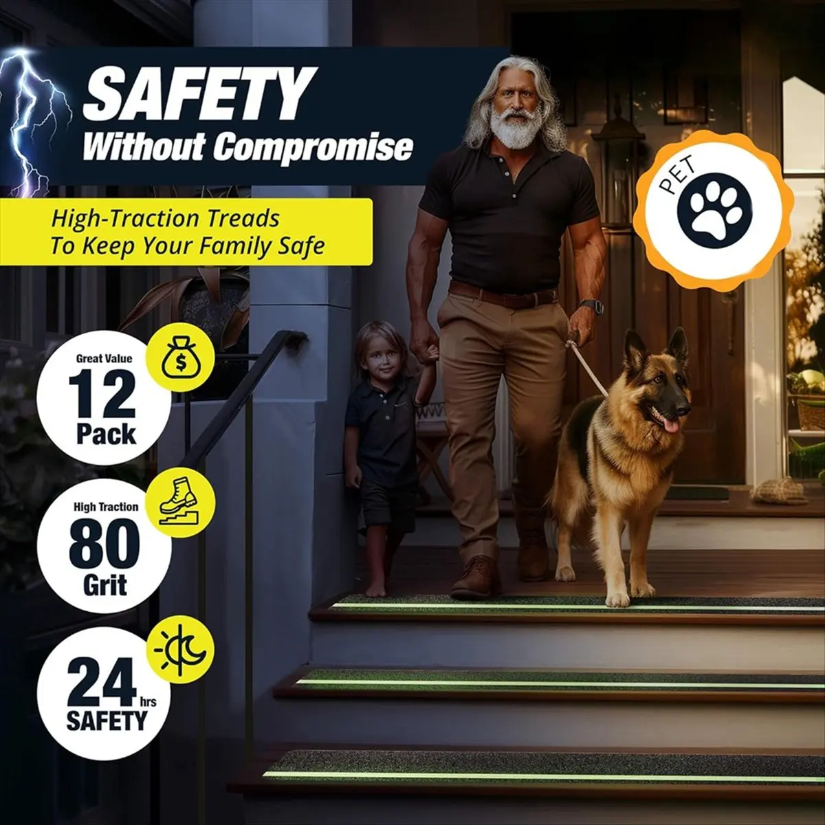 

Новинка, 12 шт., лента для захвата лестницы, 30 дюймов X 6 дюймов, уличные ступеньки лестницы, нескользящая погода, противоскользящая лента для внешнего дерева