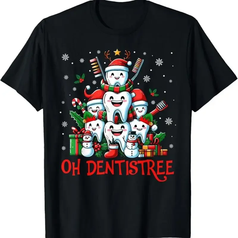 Funny Christmas Dentist Tree Dental Oh Dentistree Tooth T Shirt