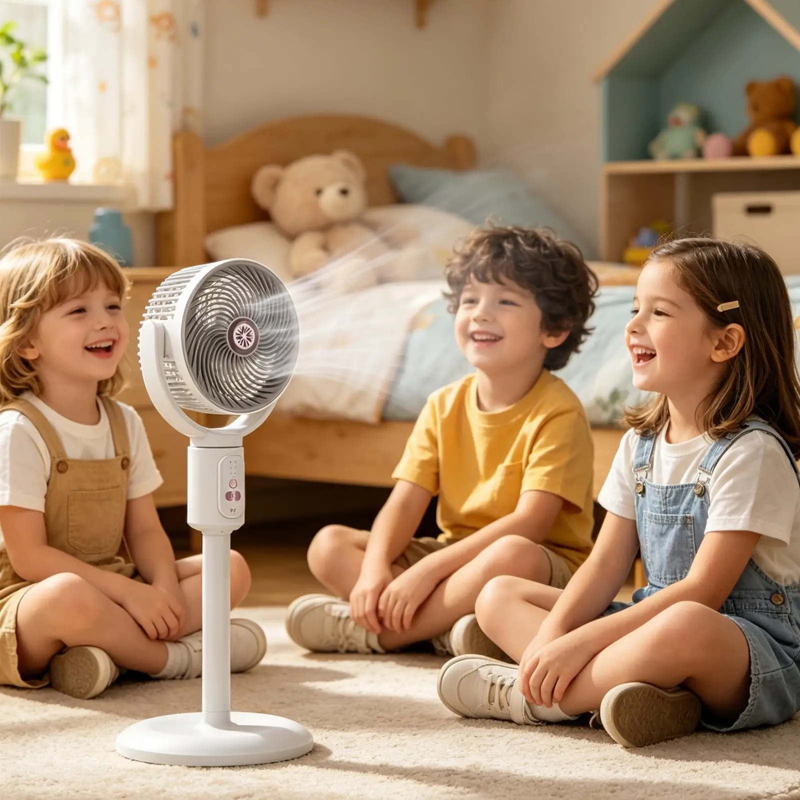 Vertical Fan 5-Speed Standing Blower with Timer Oscillating Type-C Rechargeable Adjustable Height Bedroom Tower Fan for Beach