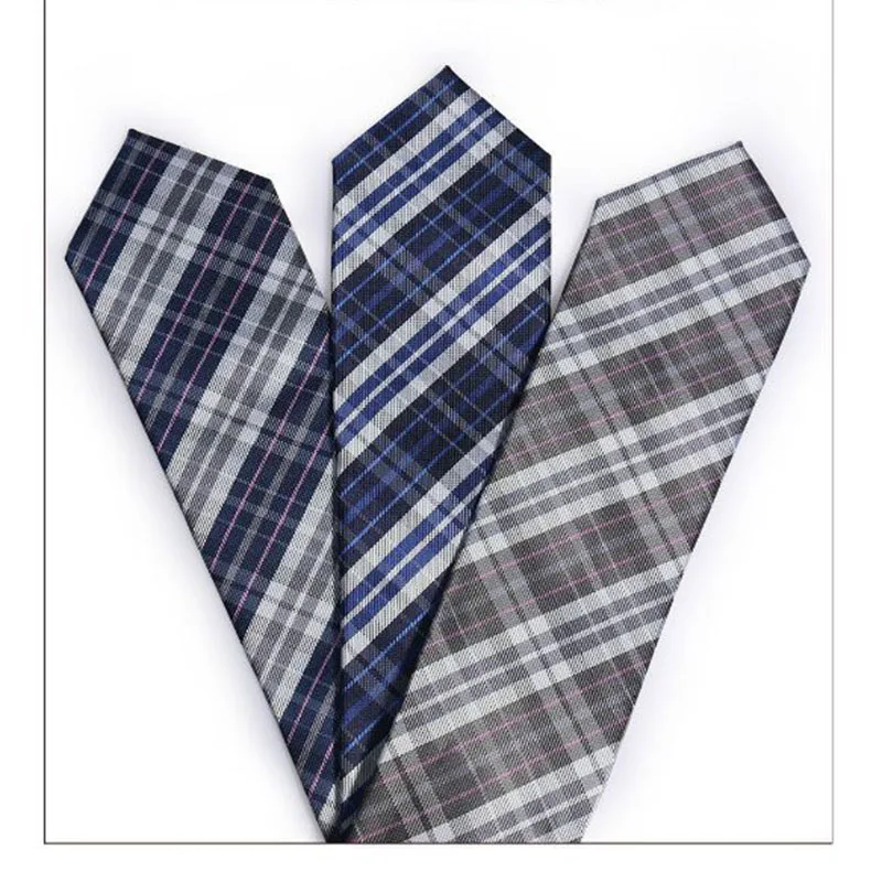 Mens Ties 8cm Classic Polyester Hand Neck Ties for Men Striped Bussiness  Narrow Collar Slim Wedding Party Tie Casual Plaid Tie