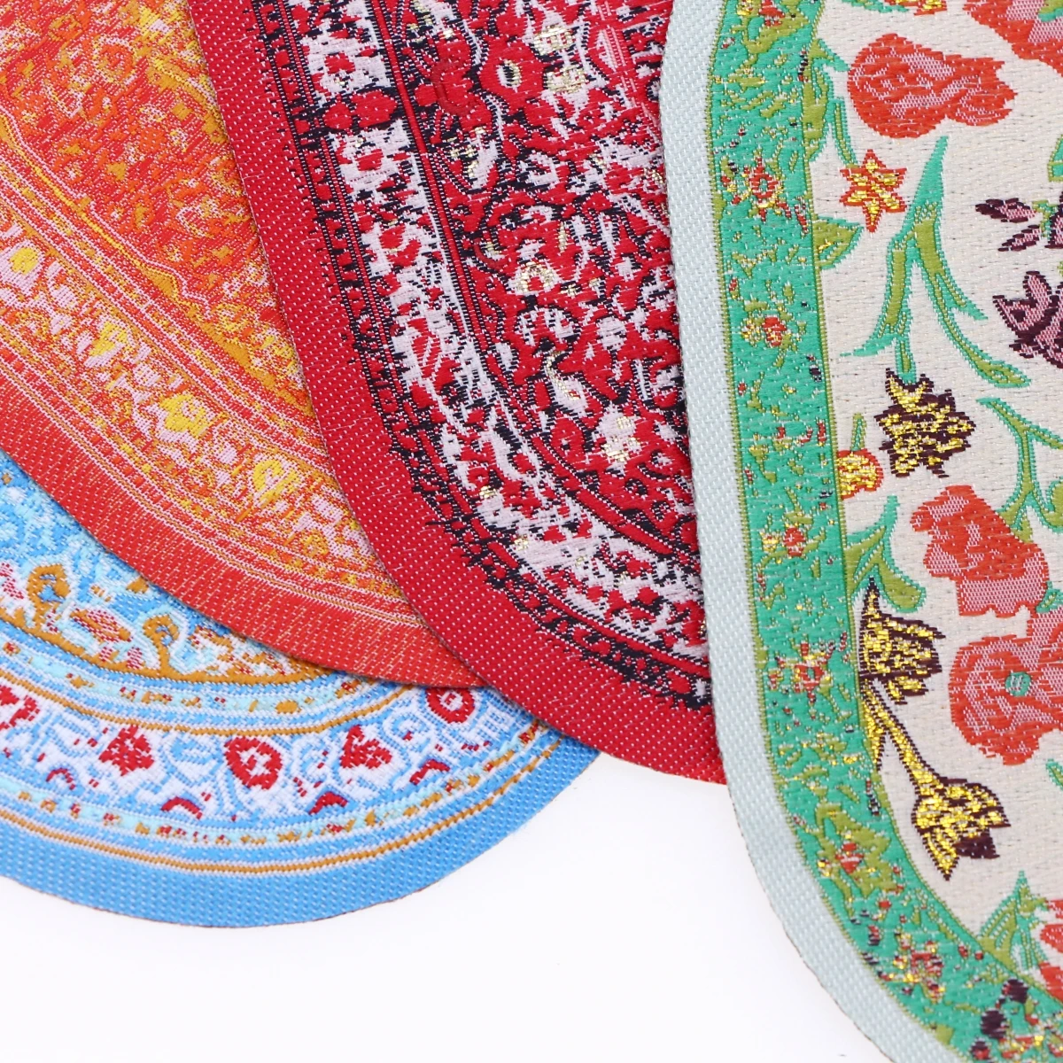 1/4Pcs Dollhouse Miniature Vintage Victorian Woven Blanket Oval Rug Floral Print Retro Turkey Carpets Kids  Furniture Decor Acc