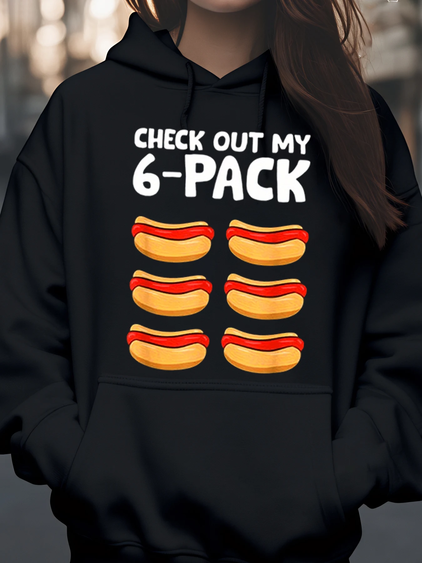 

Толстовка с принтом Hotdog Six Pack, костюм на Хэллоуин, повседневная одежда унисекс для взрослых