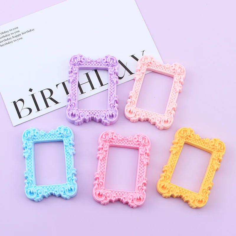 

10pcs New Kawaii Photo Frame Resin Flatback Dollhouse Decoration Cabochons Scrapbooking Embellishment Cardmaking Crafts