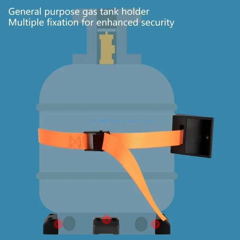 Y9UC สายไนลอนแบบปรับได้รองรับขายึดถังแก๊สสำหรับรถบ้านเคลื่อนที่ การปรับง่าย ความทนทาน การผจญภัยแคมป์ปิ้งกลางแจ้ง