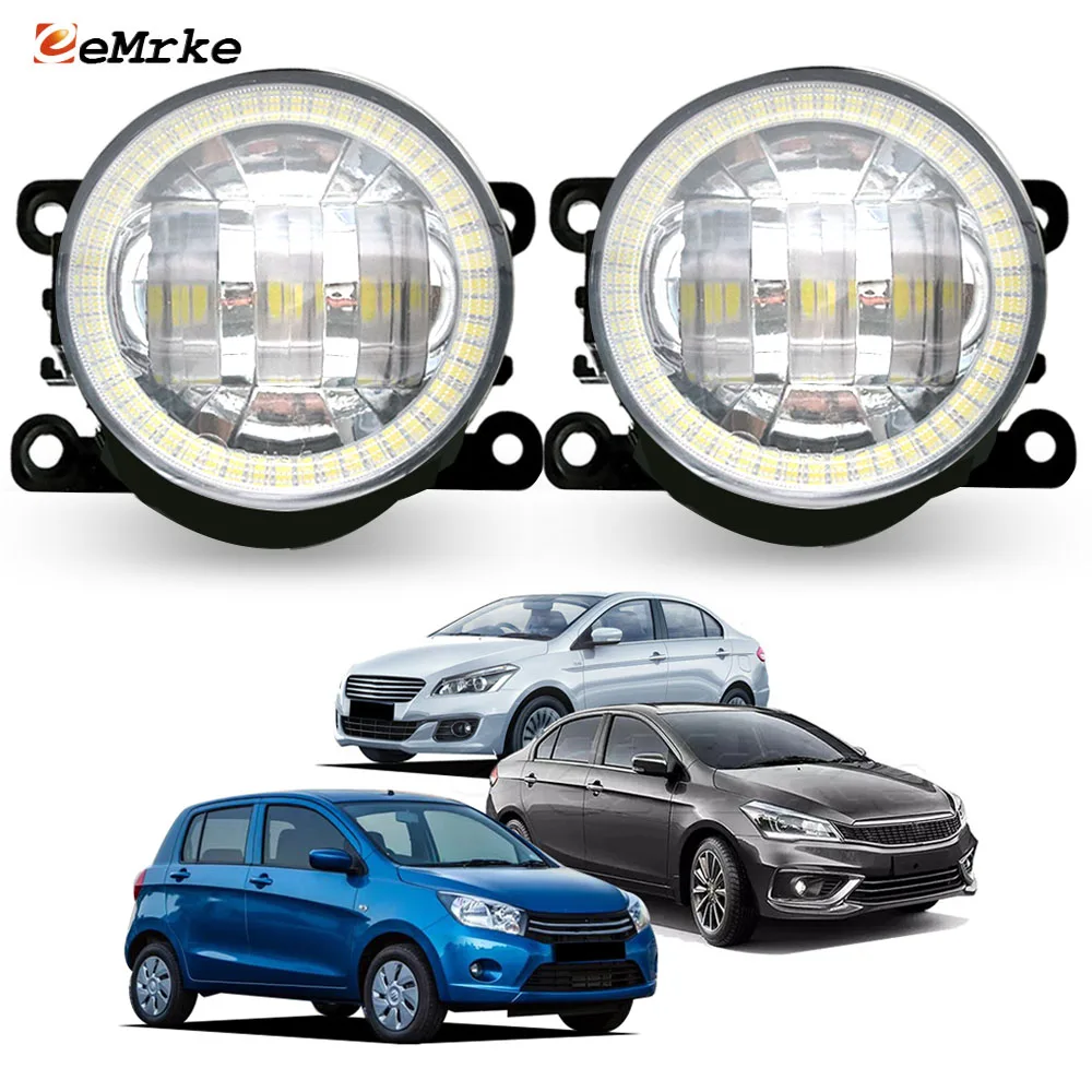 LED Ptf Car Fog Lights Assy for Suzuki Ciaz Alivio Celerio 2015 2016 2017 2018 2019 2020 2021 Angel Eyes DRL Fog Driving Lamp