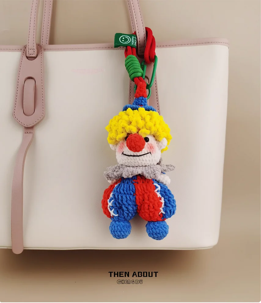 Hand-crocheted cute clown doll bag pendant Keychain senior gift