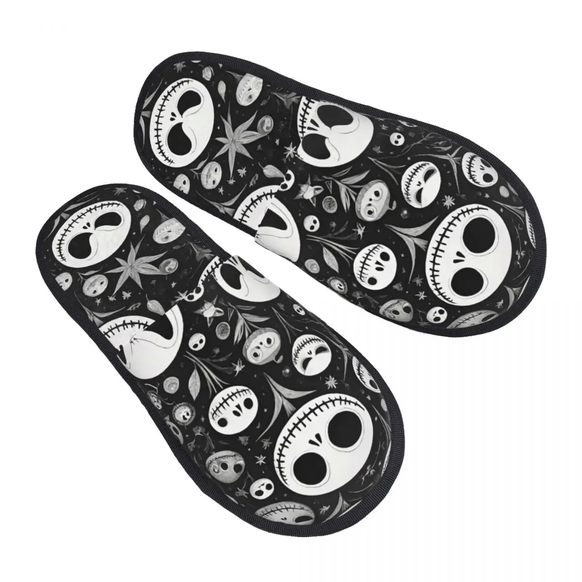

Custom Jack Skellington Repeat Multiple Times Memory Foam Slippers Women Cozy Warm House Slippers