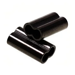 100Pcs 0.8mm-2.0mm Fishing Black Double Barrel Crimping Copprr Sleeve Fishing Line Wire Tube Connector Fishing Accessories Pesca
