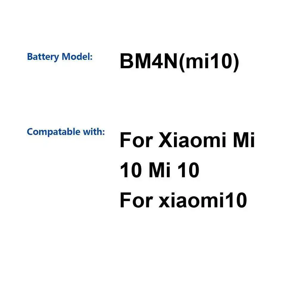 

For Xiaomi MI 10 Premium Replacement Mobile Phone Battery 4680Mah BM4N Mi10