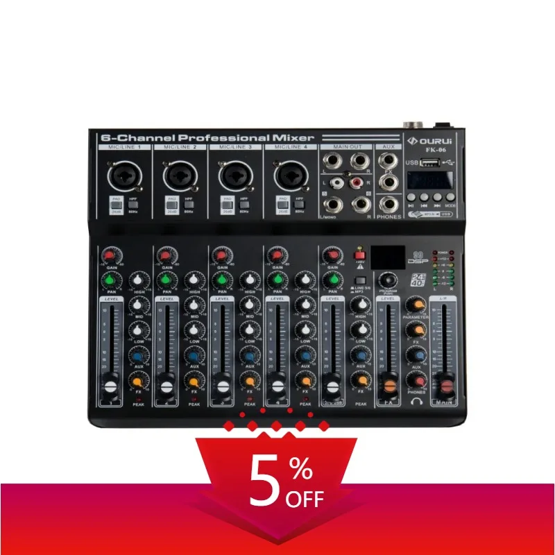 

Hot Selling Mini USB Audio Mixer Sound Mixing Console For Karaoke